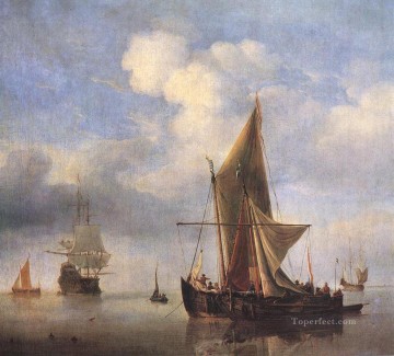 willem van heythuysen Painting - Calm Sea marine Willem van de Velde the Younger boat seascape